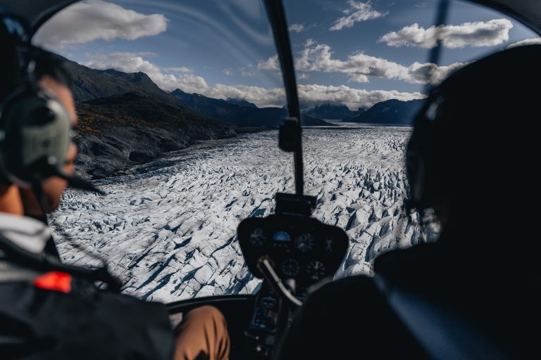 Helicopter tours are a great way to see glaciers in Alaska