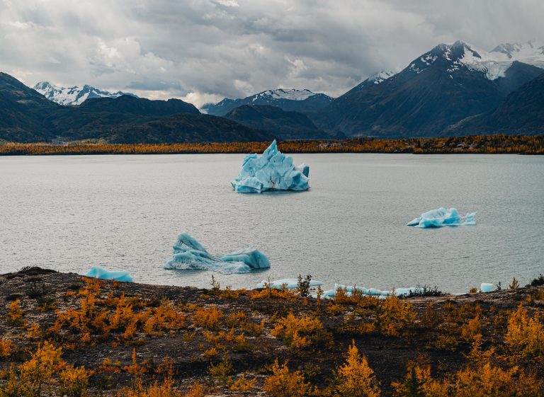 elopement in alaska allows you to take in incredible landscape like a glacial lake