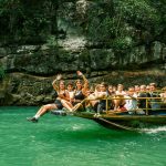 group boat tour of beginner adventure travelers
